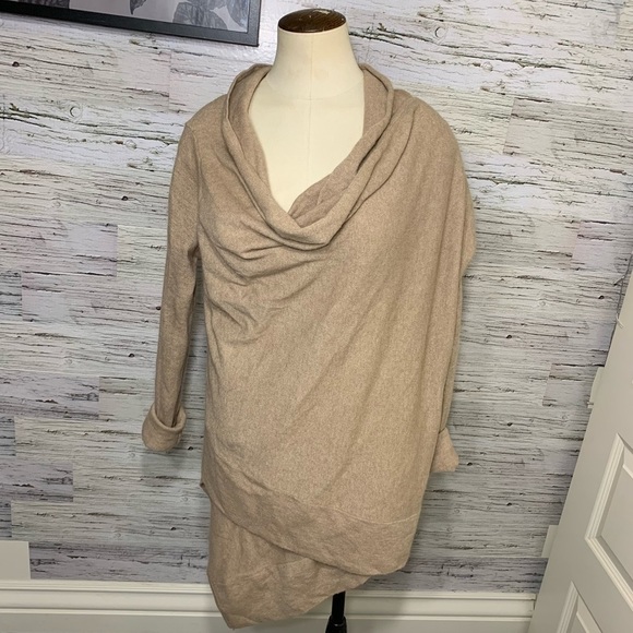 L'officiel Beige Open Knit Cardigan Sweater Lambswool Cashmere Angora Wrap Sz S - Picture 9 of 14